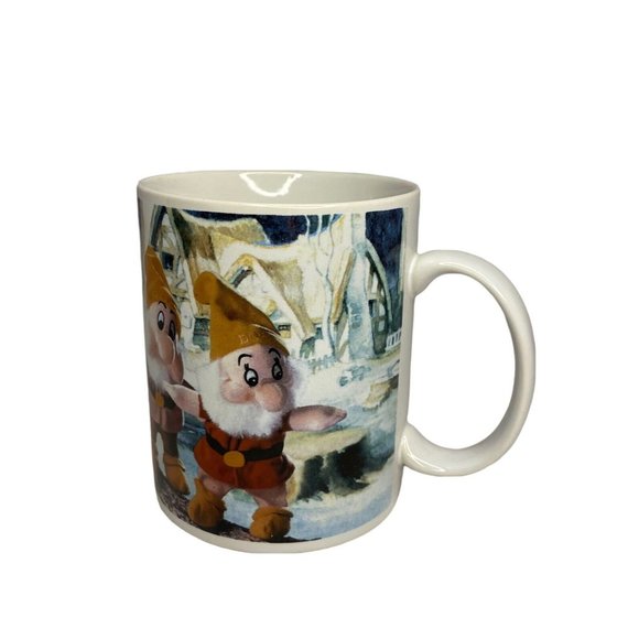 Disney 7 Dwarfs Mini Bean Bag Plush Ceramic Coffee Mug EUC - Picture 1 of 8